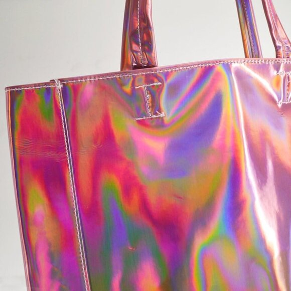 Hologram Tote Bag PU Large Capacity Shoulder Handbag Fashion for Work - Picture 5 of 7